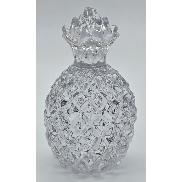 Clear‎ Pressed Glass Pineapple Figurine Diamond Point Decor Paperweight 4in - Picture 3 of 8